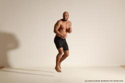 Underwear Man Black Muscular Bald Dancing Dynamic poses Academic